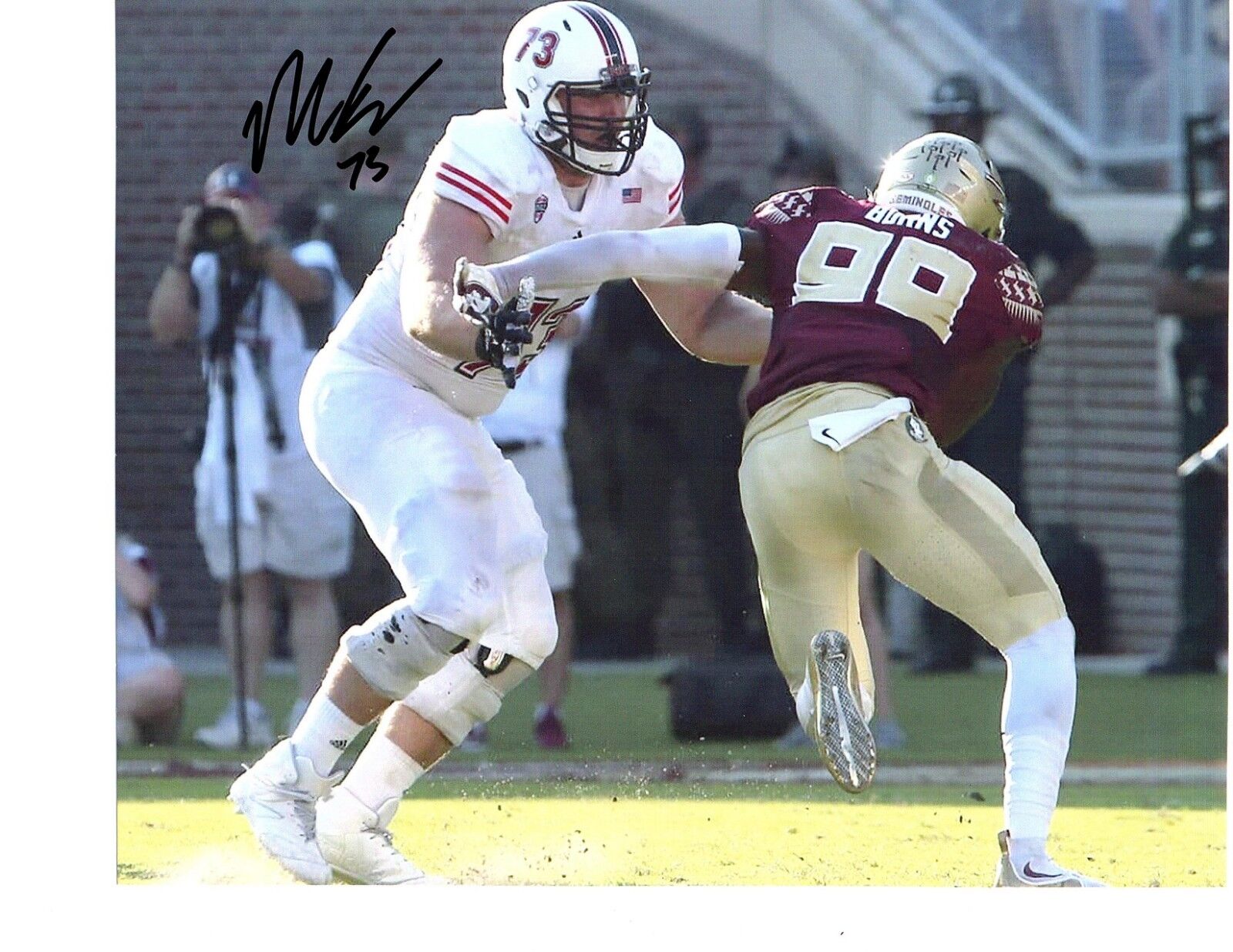 Max Scharping Northern Illinois Huskies signed autographed 8x10 football Photo Poster painting b