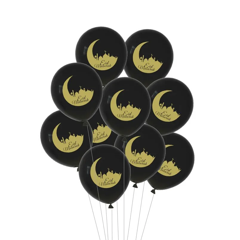 10Pcs EID MUBARAK Balloons Decor Ramadan And Eid Decoration Muslim Hijab Islamic Decor Muslim Ramadan Mubarak Party Supplies