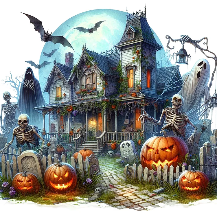 Halloween Horror Night 40*40CM (Canvas) Full Round Drill Diamond Painting gbfke