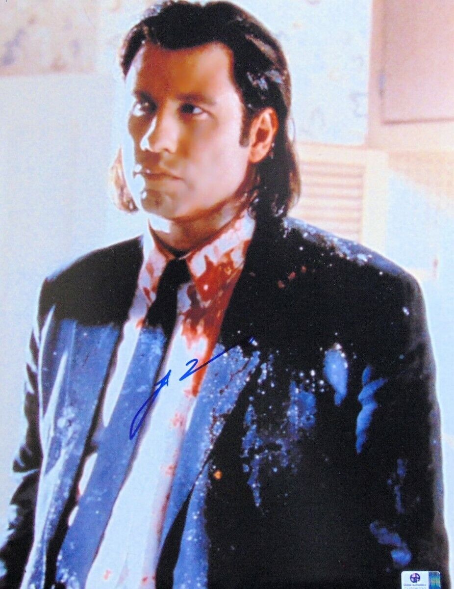 John Travolta Signed Autographed 11X14 Photo Poster painting Pulp Fiction Vincent Vega GV706739