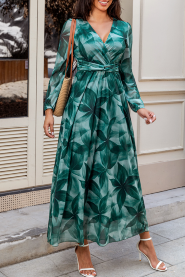 Surplice Long Sleeve Dress mysite idetrend