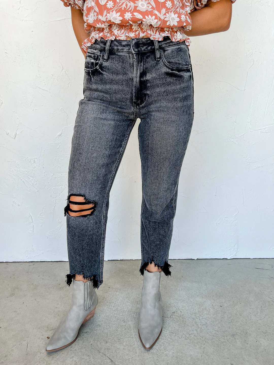 Jodi Super High Rise Straight Jeans-Vintage Black