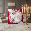 Kit de peinture en perles en forme sp&eacute;ciale pour un chat bricolage en forme de diamant avec cadre cadeau 25x25cm