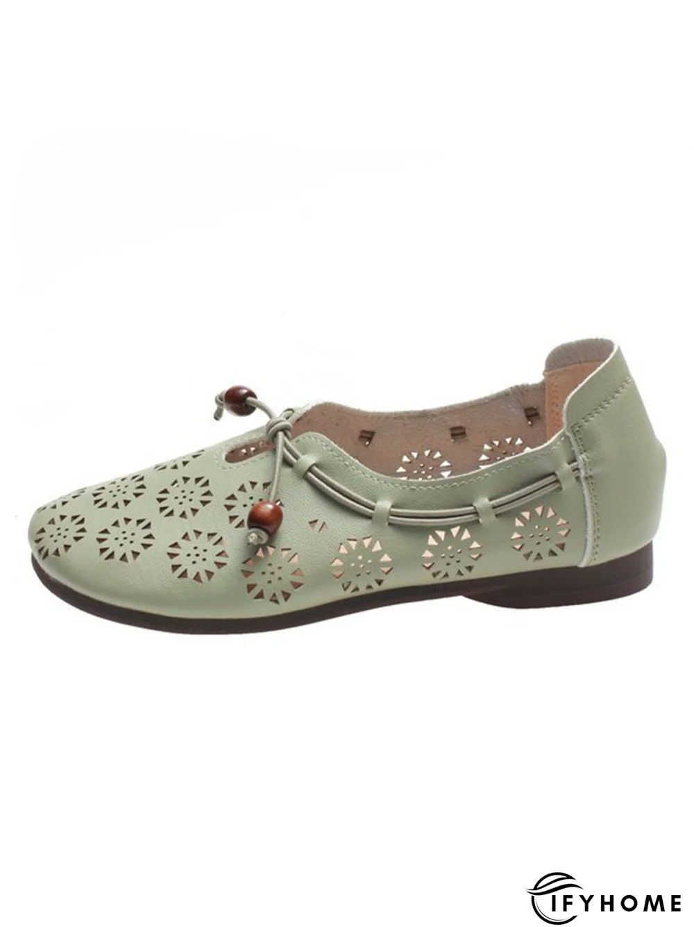 Hollow Out Beading Knot Decor Flats Shoes | IFYHOME