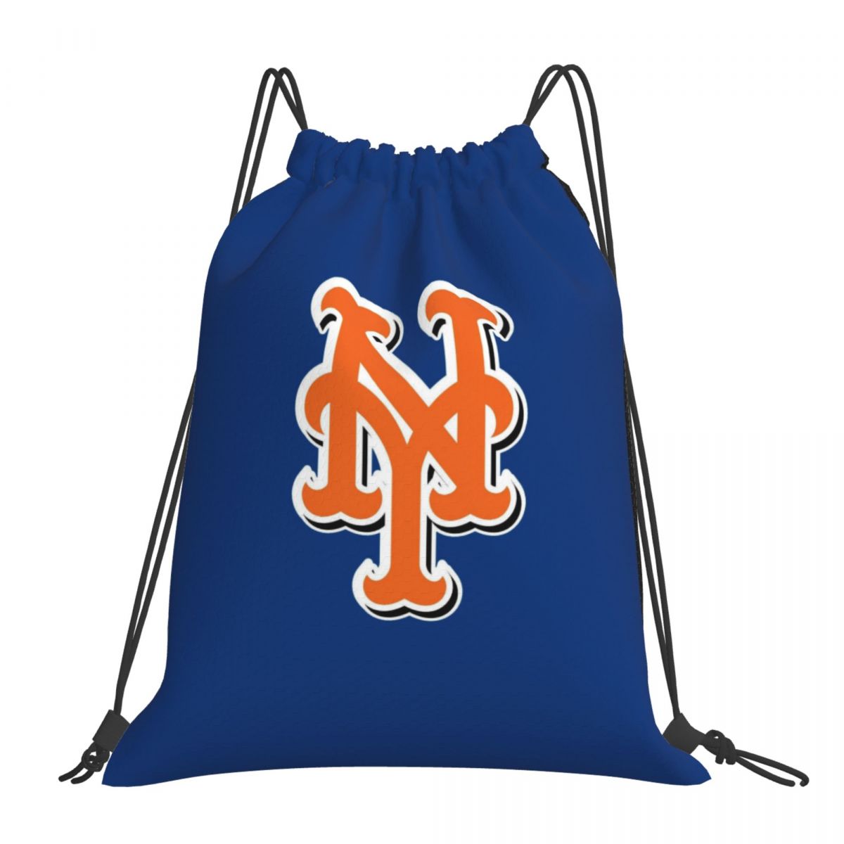 New York Mets Orange Logo Unisex Drawstring Backpack Bag Travel Sackpack