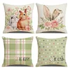 4pcs Easter Pillow Covers 45x45cm Pillowcase for Easter Decor Couch Sofa Bedroom