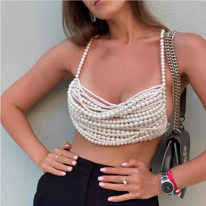 Multi-layer Pearl Handmade Stitching Chest Necklace