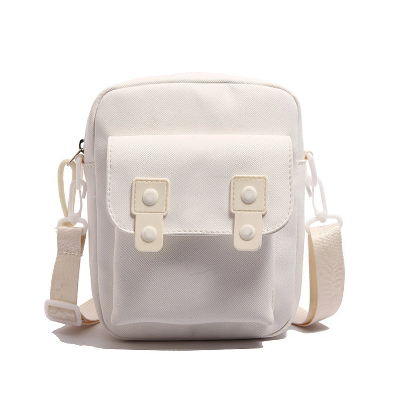 Women’s Nylon Solid Color Basic Square Zipper Crossbody Bag