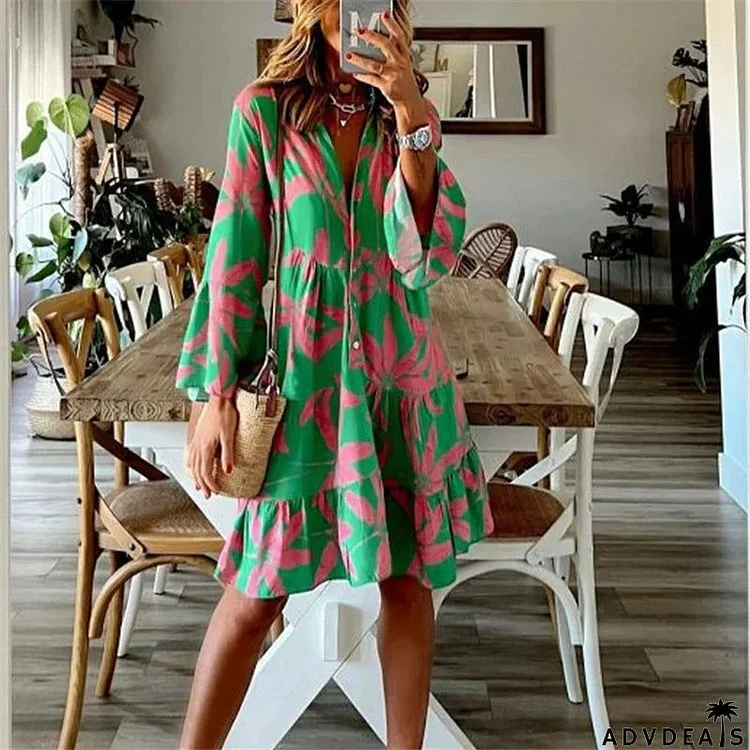 NOVA I Tropical Ruffle Dress