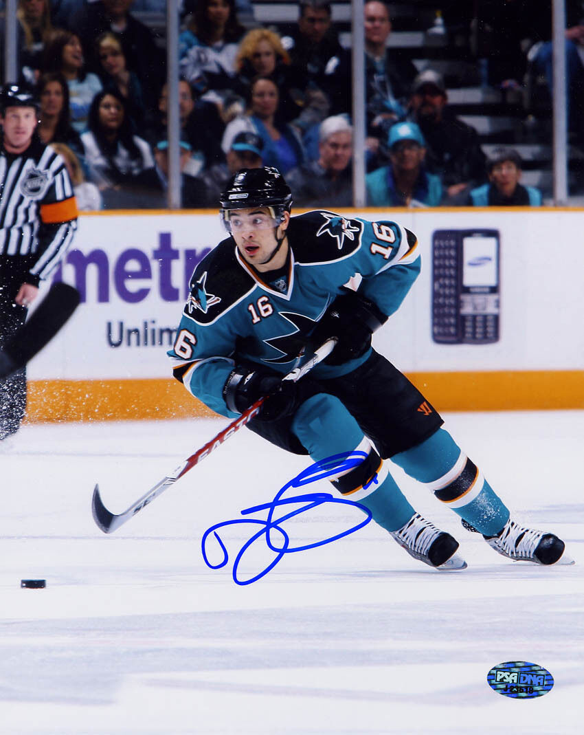 Devin Setoguchi SIGNED 8x10 Photo Poster painting San Jose Sharks PSA/DNA AUTOGRAPHED