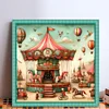 >SALE<Full Embroidery Eco-cotton Thread 11CT Print Carousel Cross Stitch Kit 50x50cm