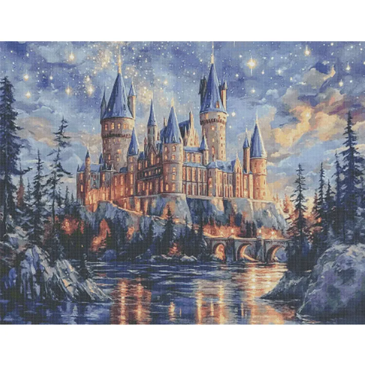 【Fairy Brand】Hogwarts Castle 100*80cm 14CT Stamped Canvas Cross Stitch gbfke