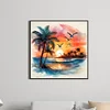 Kokospalme Strand - runder Bohrer Diamantmalerei - 30*30cm