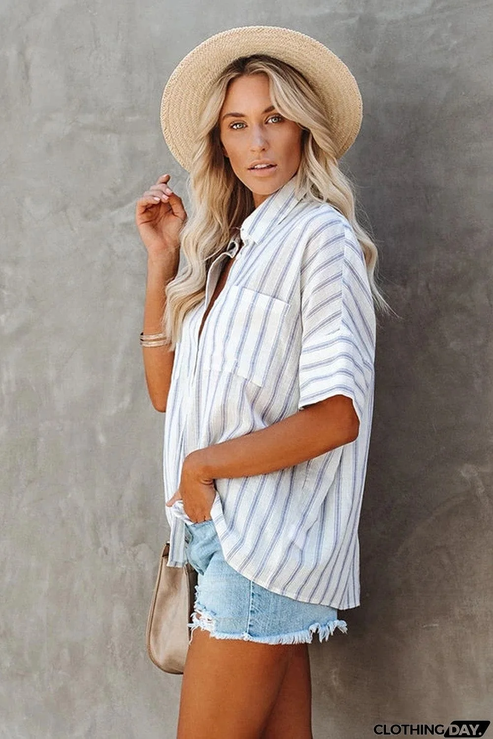 Pocketed Striped Shirt