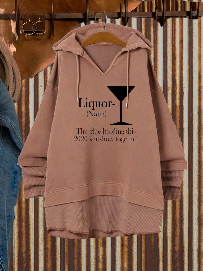 Casual Letter Print Long Sleeve Hoodie