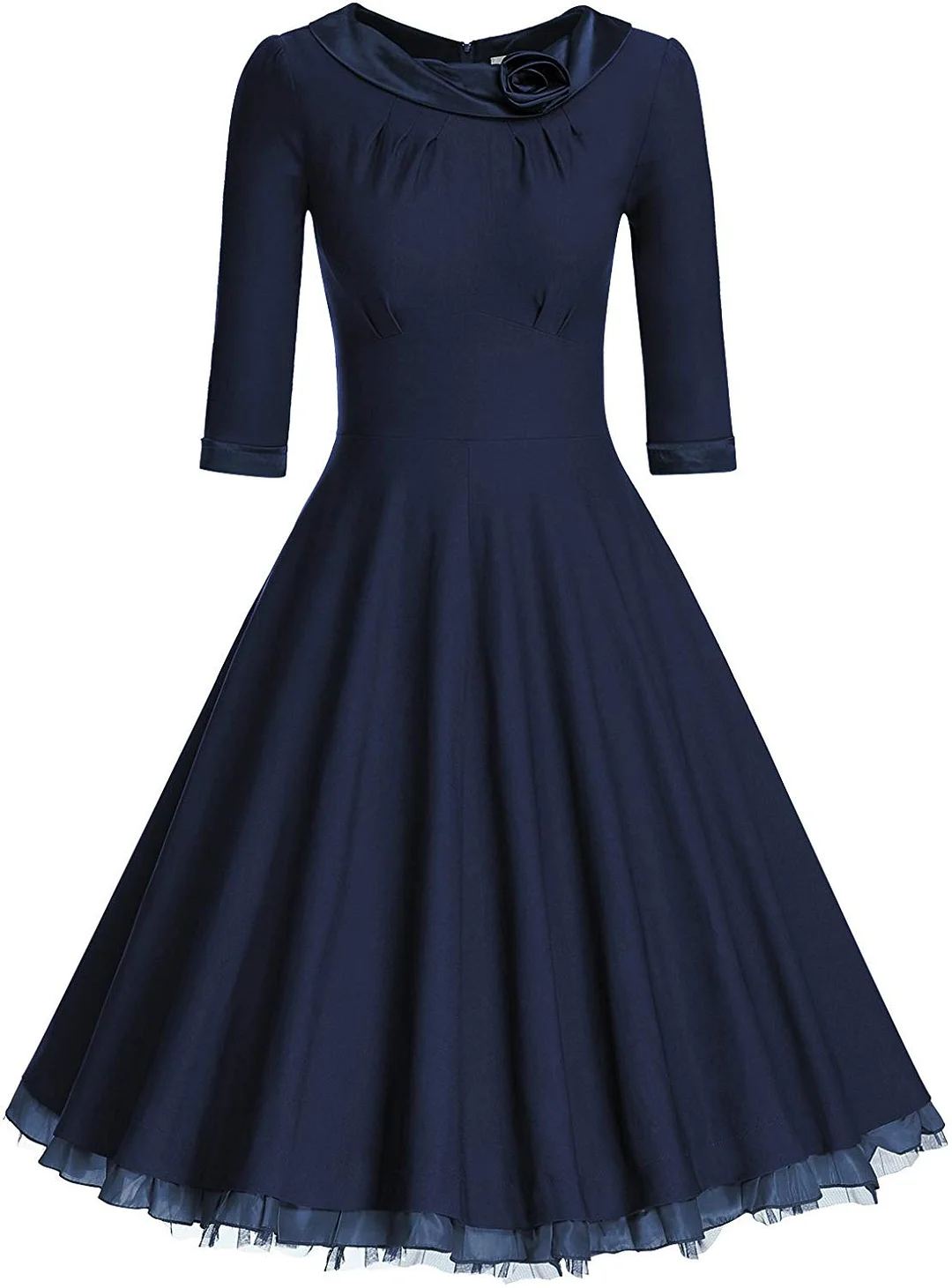 Women's 1950s Vintage 3/4 Sleeve Rockabilly Swing Dress