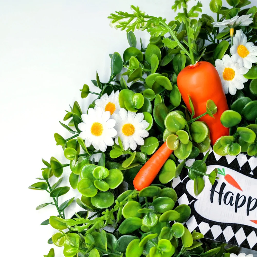 Easter Wreath Daisy Eucalyptus Leaf Radish Wreath Ornament