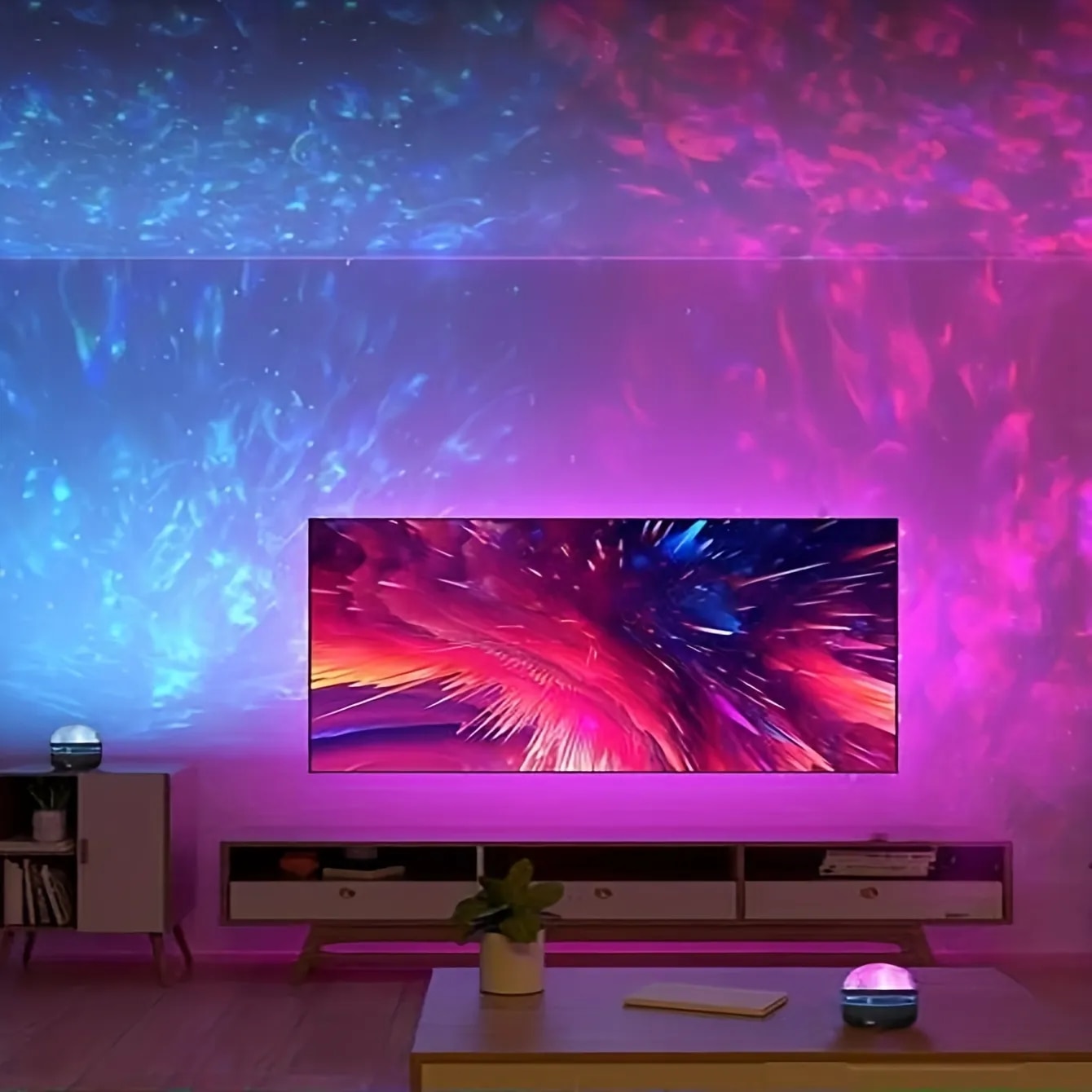 Tegooe 7-in-1 Galaxy Star Projector Night Light - Water Wave Nebula Room Decor