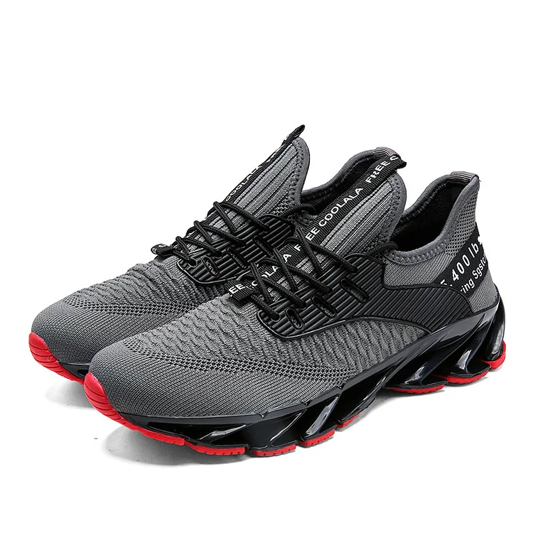 Men's Blade Fish Scale Mesh Tennis Walking Jogging Travel Gym Casual Comfortable Breathable Sneakers Gray
