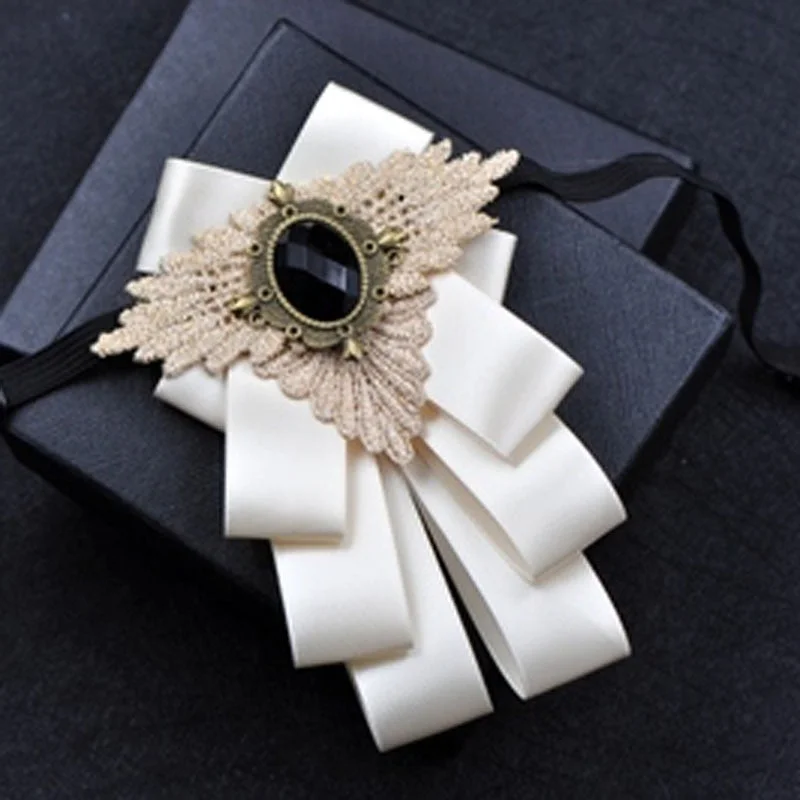 Fashion New Casual Multilayer Bowtie Diamond Brooch Rhinestone Red Bow Tie Brooch Set Wedding Groom Groomsmen Pocket Square Men