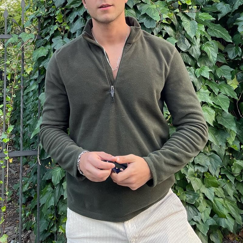 Mens 1/4 Zip Polar Fleece Sweatshirt