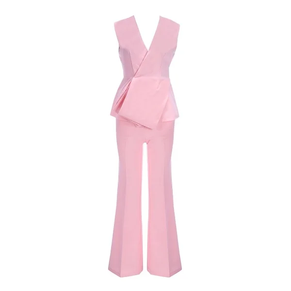 Pink Two Piece Suit For Women ML048