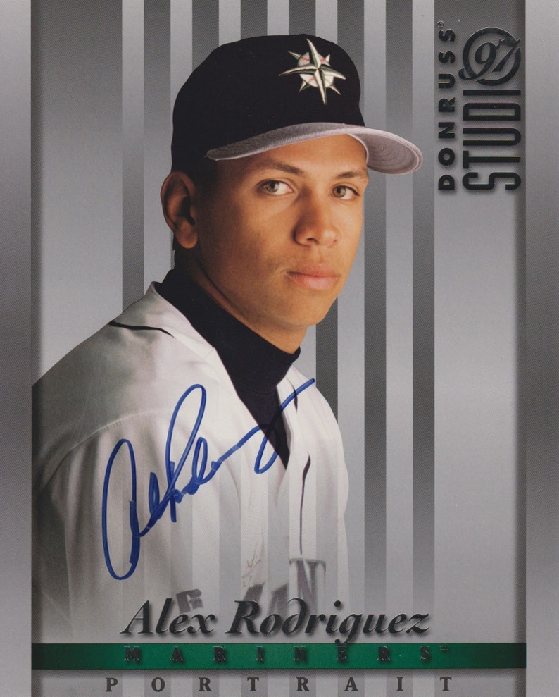 Alex Rodriguez Signed Autographed 1997 Donruss Studio 8x10 Photo Poster painting Seattle Mariners - COA Matching Holograms