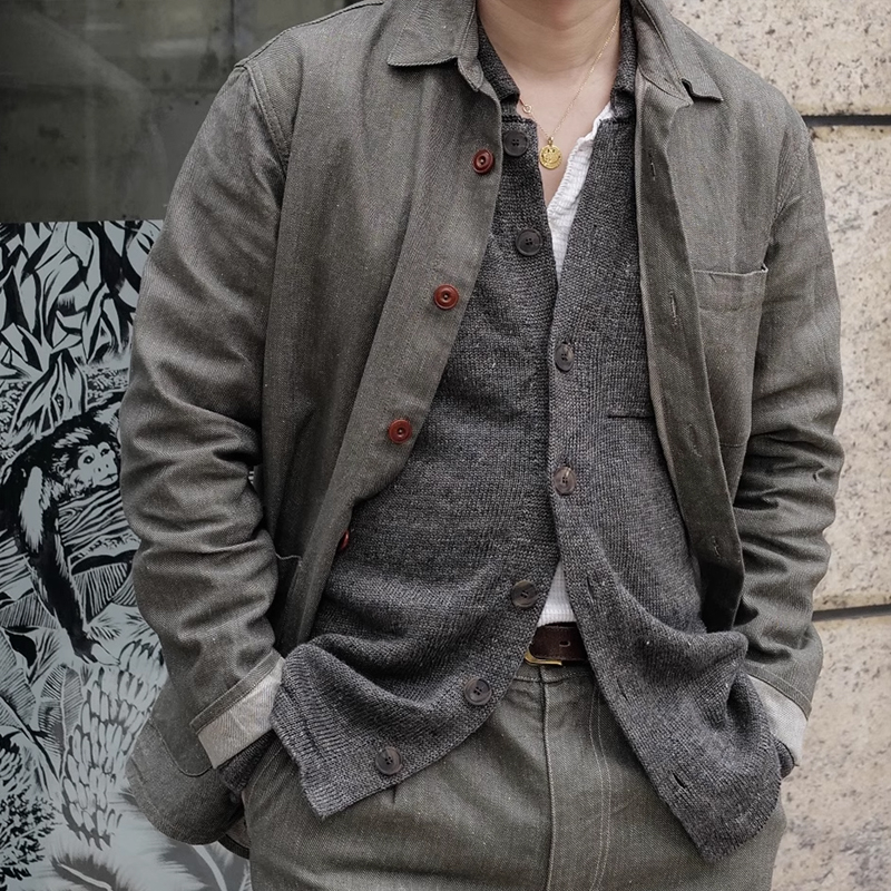 Men's Vintage Workwear Cotton Linen Blazer