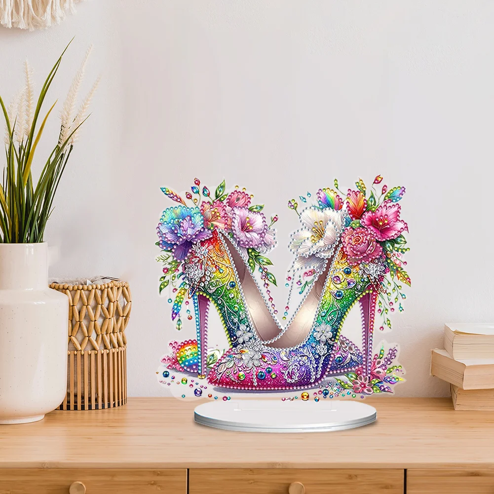 DIY Flower High Heels Desktop Diamond Painting Ornaments for Home Office Decor