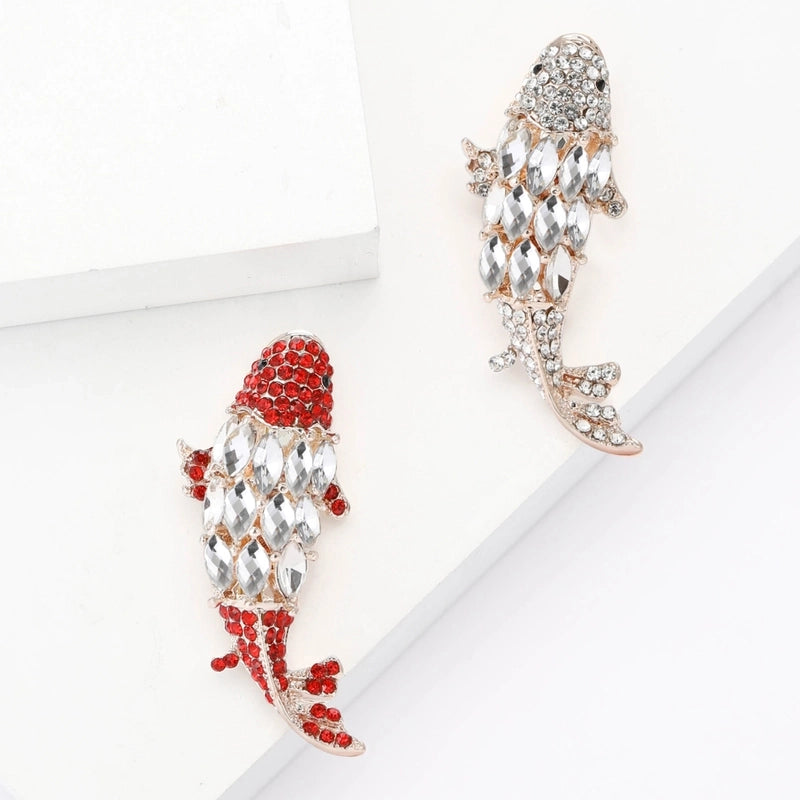 Lady Pin Fish Alloy Inlay Artificial Rhinestones Women's Brooches