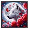 Rose And Wolf Under The Moon-11CT Stamped Cross Stitch 40*40cm/15.75*15.75in