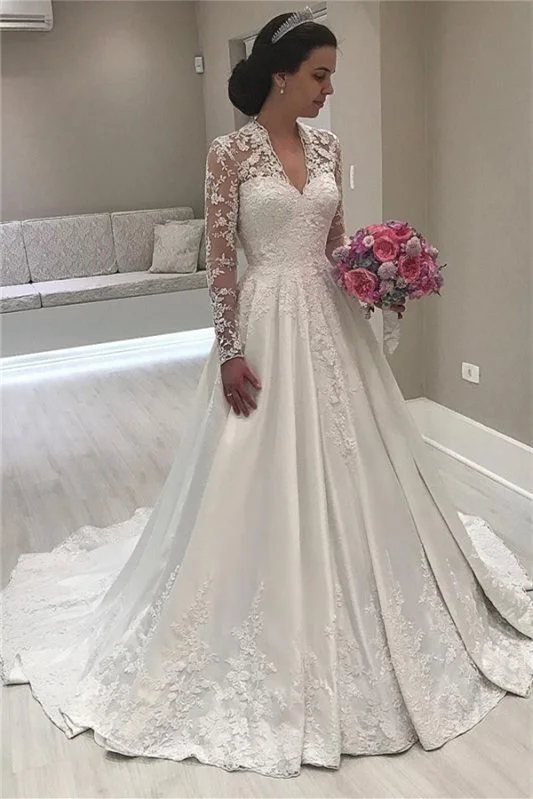 chinese dress ladies Davinci Bridal 50774 Long Sleeve Sheer Corset Lace Mermaid Wedding Dress Bridal Gown 14 / Ivory/Nude