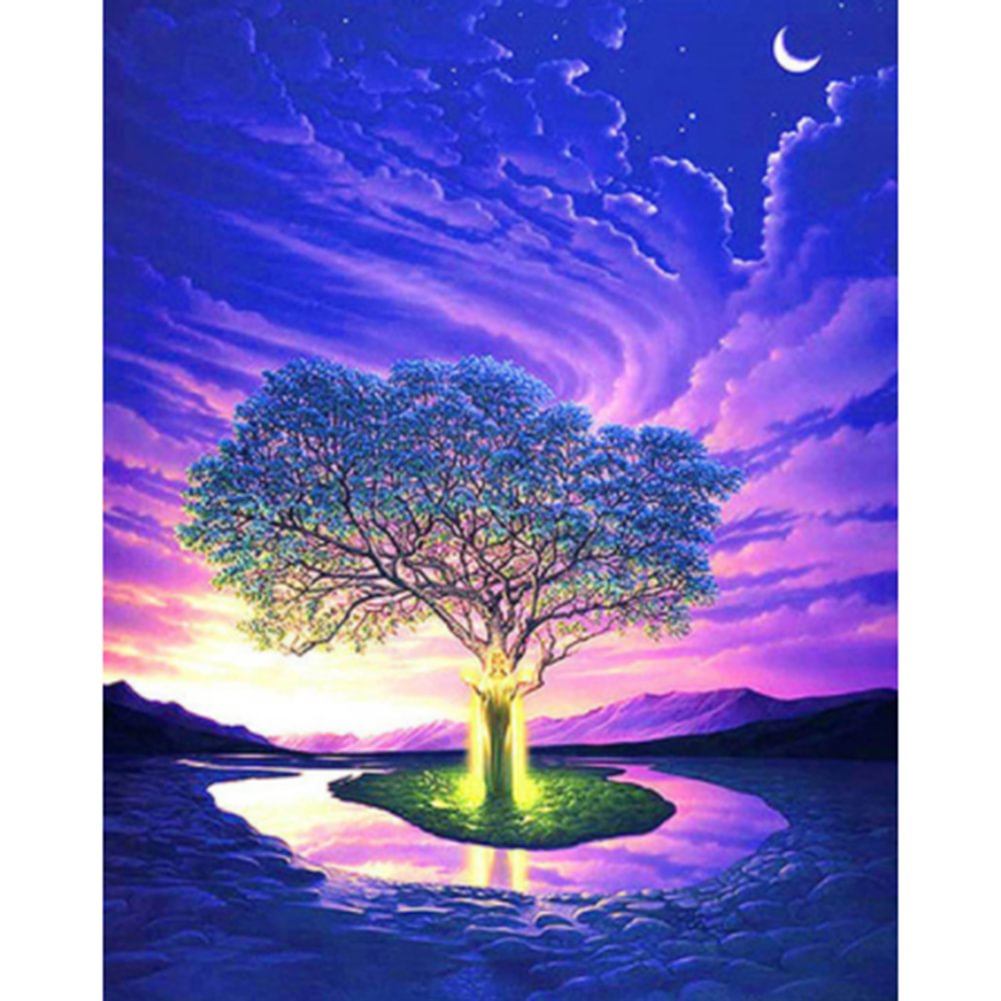 Tree Sunrise - Full Round - Diamond Painting(30*40cm)