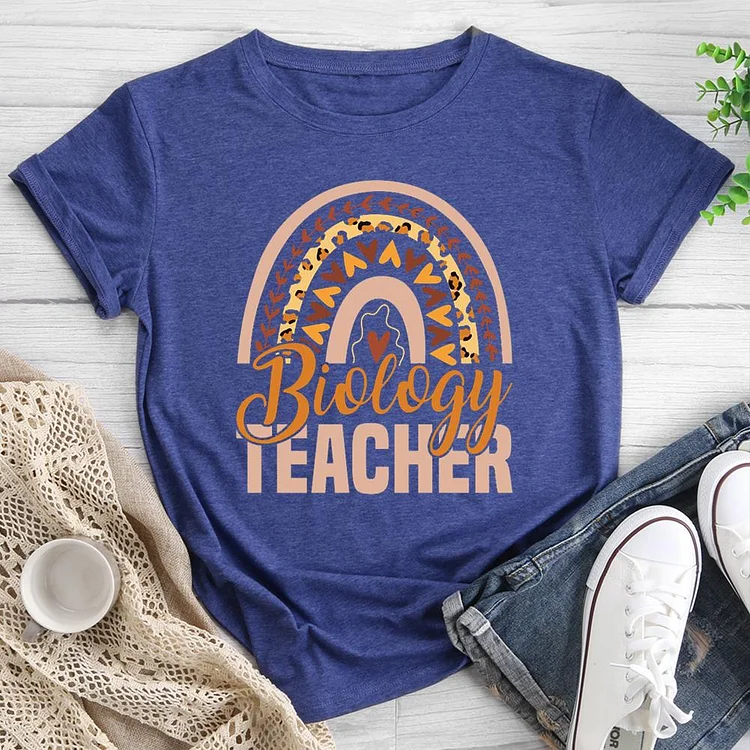 Biology Teacher Round Neck T-shirt