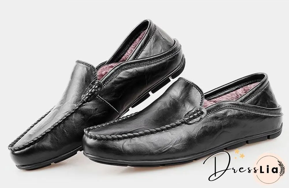 slip on casual men loafers mens moccasins shoes genuine leather men's flats shoes