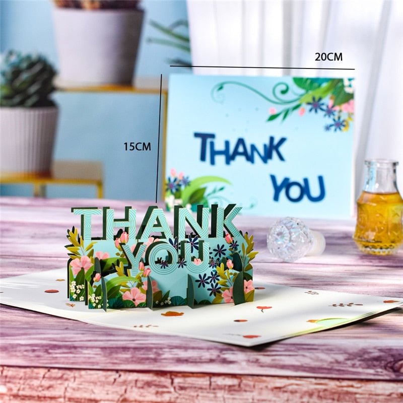 10 Pack Pop-Up Thank You Card 3D Mothers Day Fathers Day Greeting Cards for All Occasions Thanksgiving Day Business Wholesale