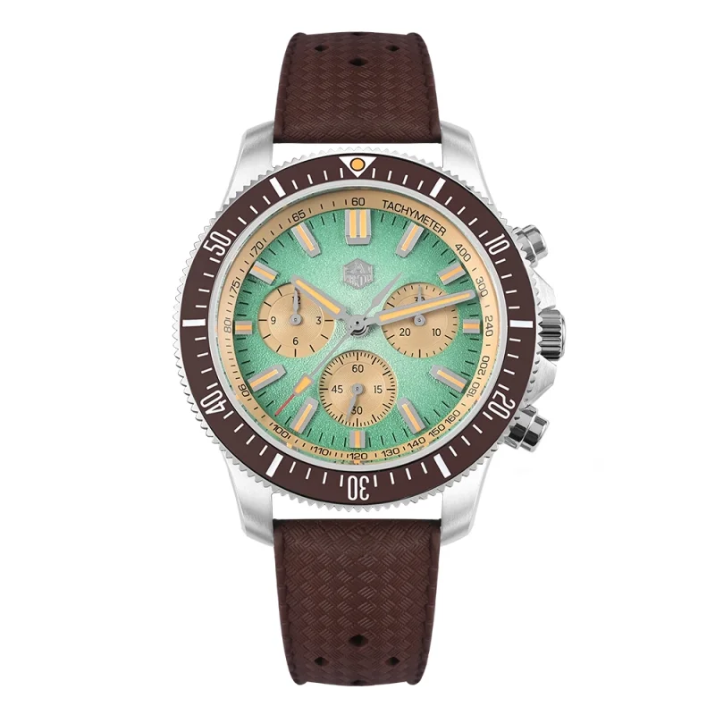 Martin  San Martin 40mm Chronograph Watch Peacock SL-4801 Automatic