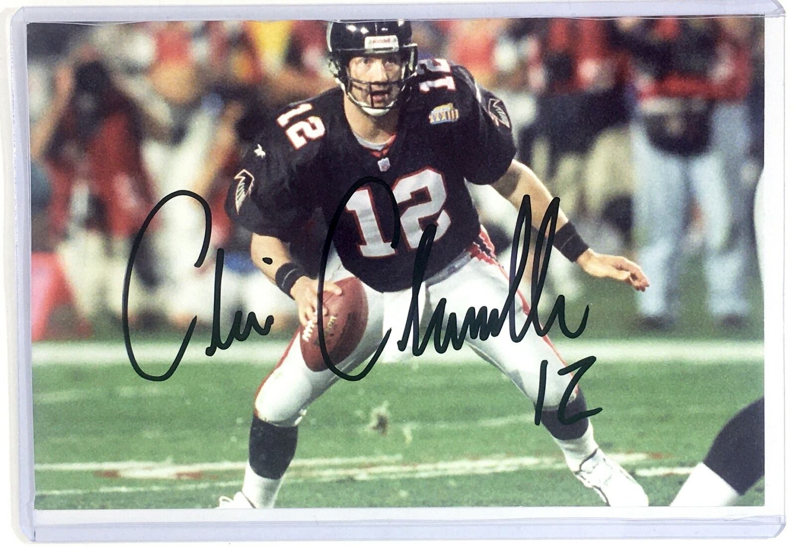 Chris Chandler Signed 4x6 Photo Poster painting Atlanta Falcons Houston Oilers Autograph Auto