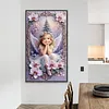 Cute angel girl Full DIY 5D rond pierres gem art kits de peinture diamant pour adultes/d&eacute;butants id&eacute;es cadeaux d&eacute;co murale maison 15,75x27,56in
