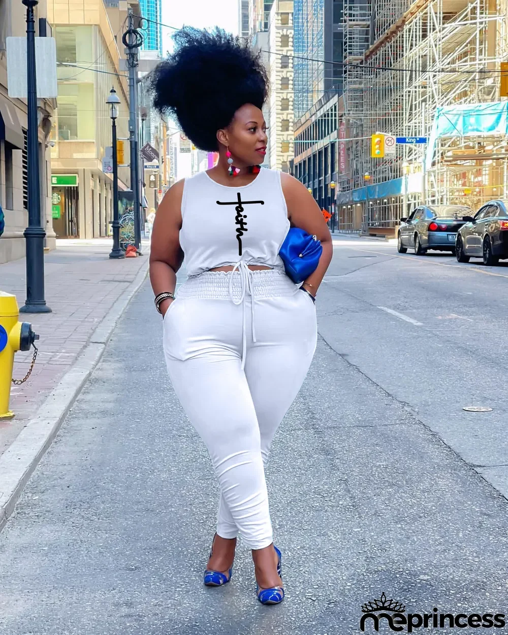 Women's Fashion Spring Summer Letter Print Tank Top Pants Casual Sport Plus Size Two-Piece Set