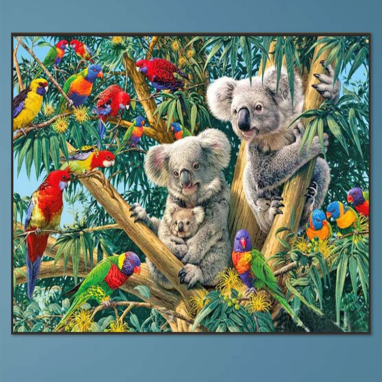 Colorful Koala 5D DIY Full Drill Diamond Painting Cross Stitch Decor
