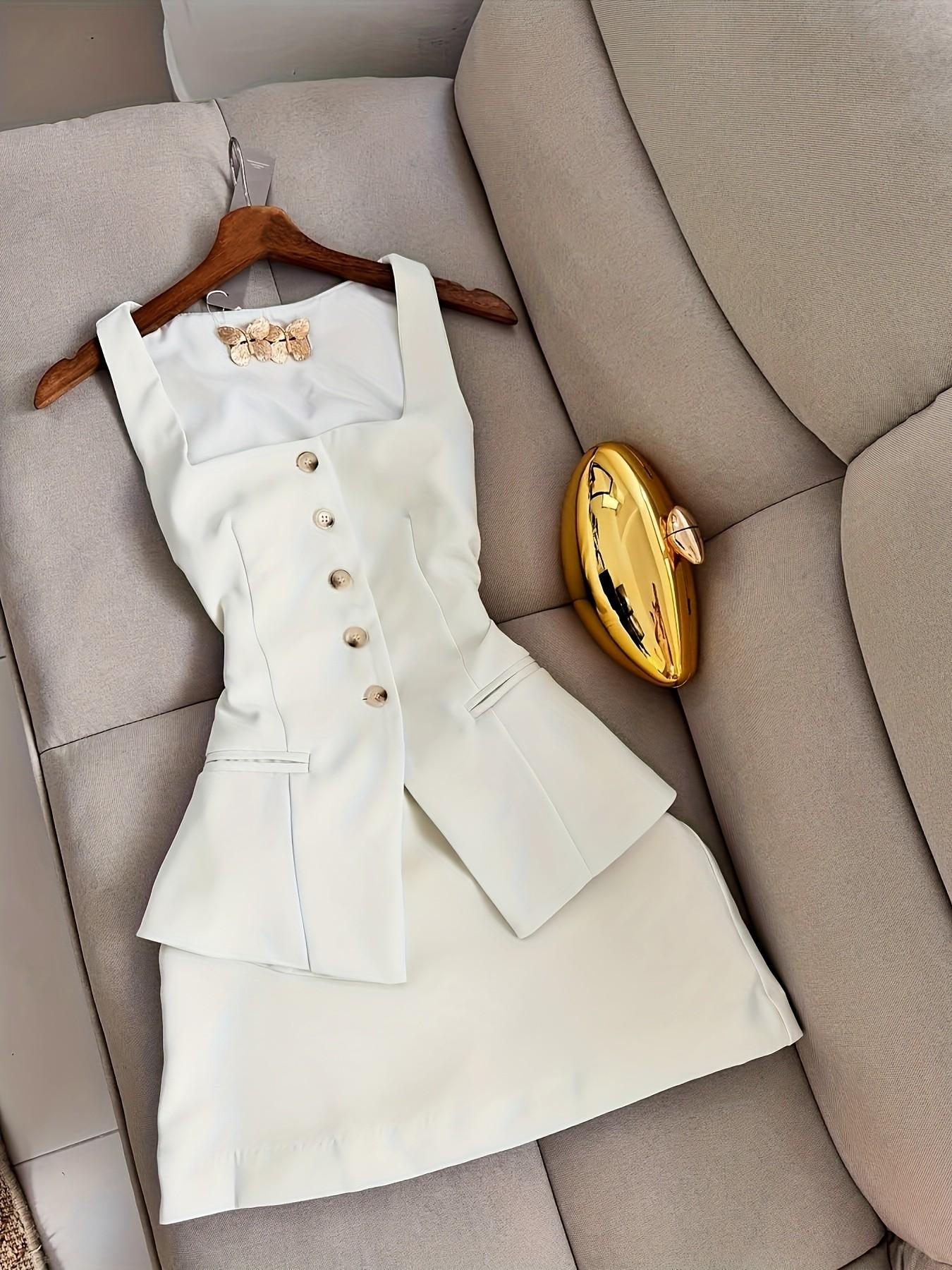New Women's Short Skirt Two-Piece Set Vest Top Elegant Aesthetic Minimalist Casual Fashion, Stylish Summer Outfit, Perfect for Daily Wear Womenswear
