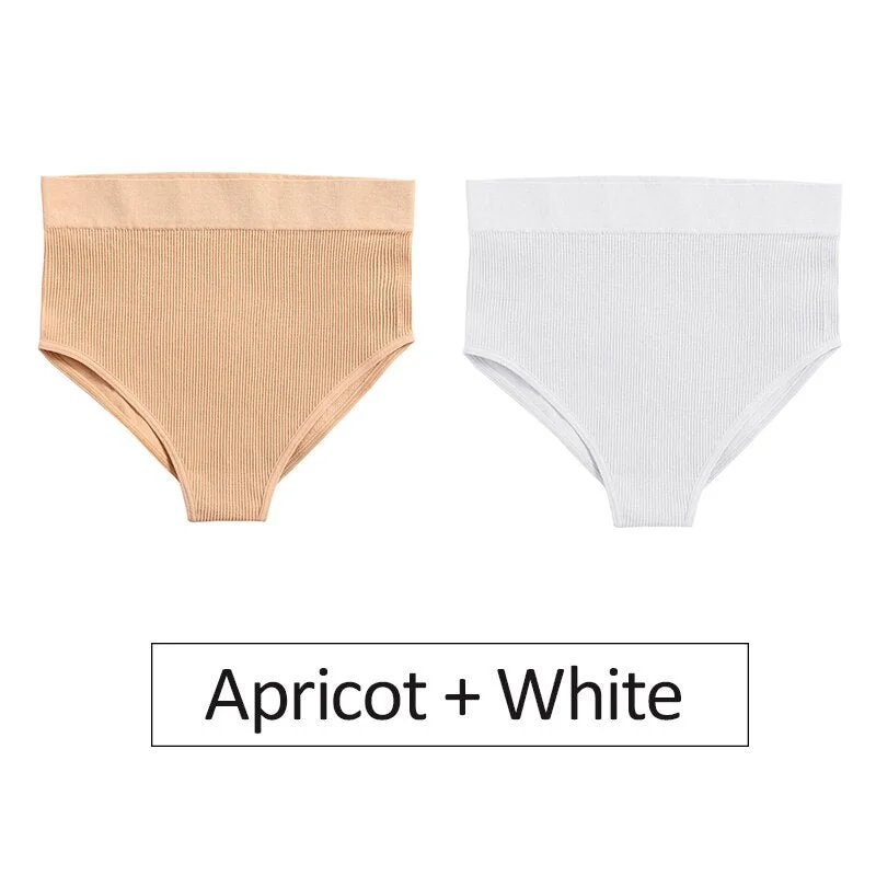 2PCS/Set Women's Panties High Waist Seamless Underwear Female Underpants Woman Sexy Briefs Ladies Panties Intimates Lingerie