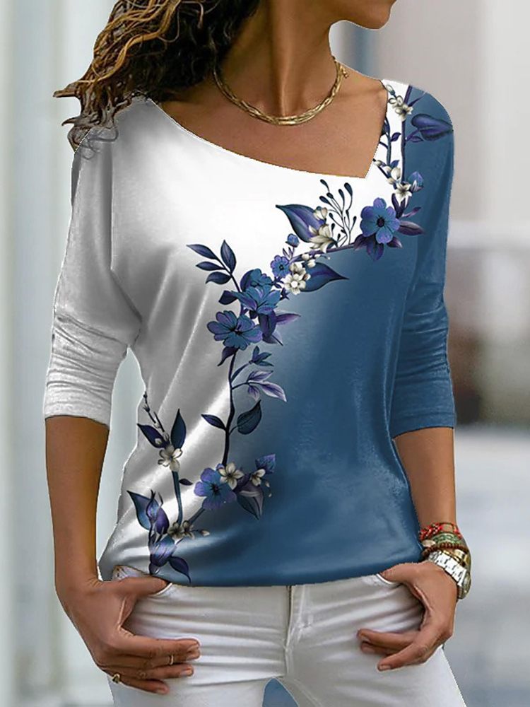 Flowers Contrast Color Art T Shirt  artssus