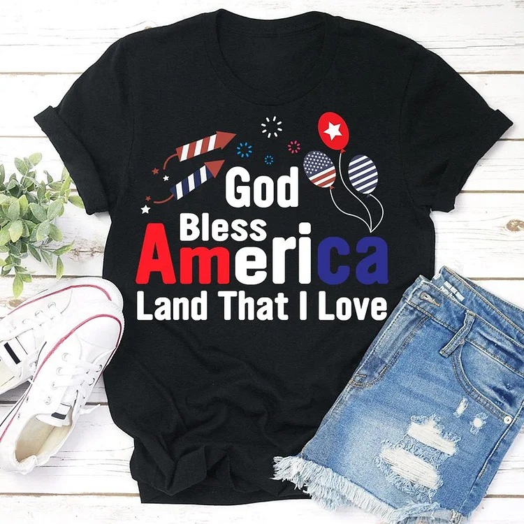 God Bless America Classic  T-shirt Tee - 01968-Annaletters