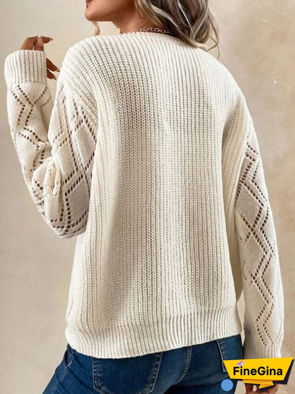 Loose Casual Pullover Lace Patchwork Sweater