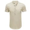 Gioiacombo™ Camicia a maniche corte con colletto Henley tinta unita