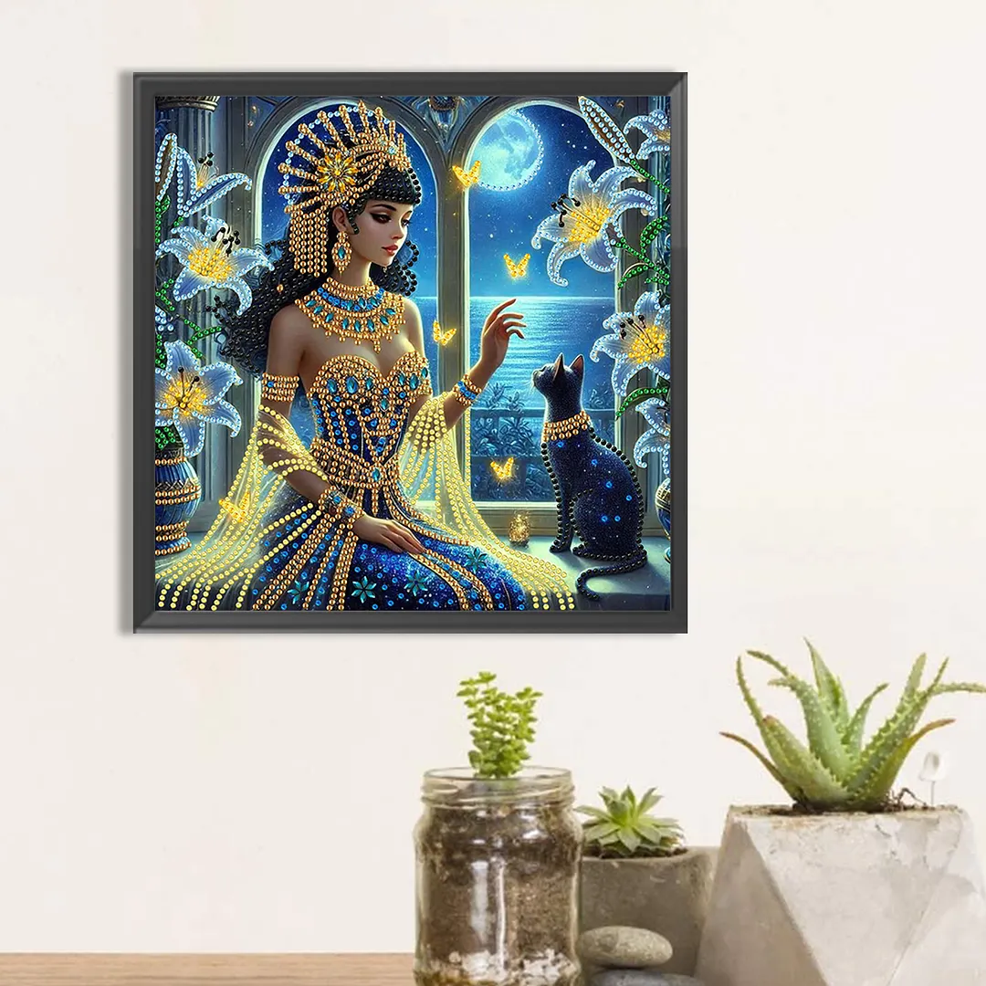 Egyptian Beauty - Diamond Painting - Partial Special Shaped Drill(Canvas|30*30cm)