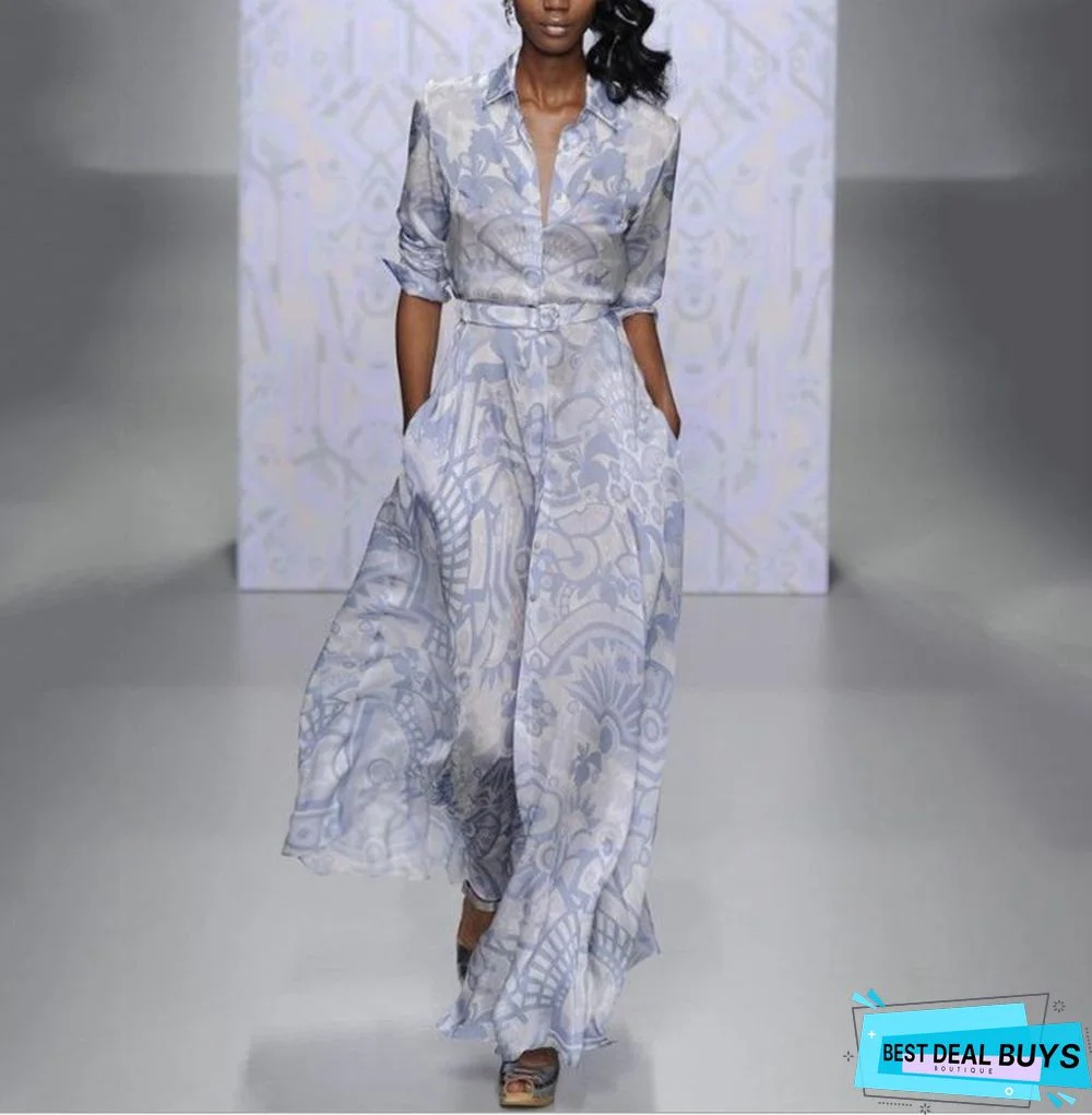 British Temperament Women's Lapel Pencil Skirt Dress