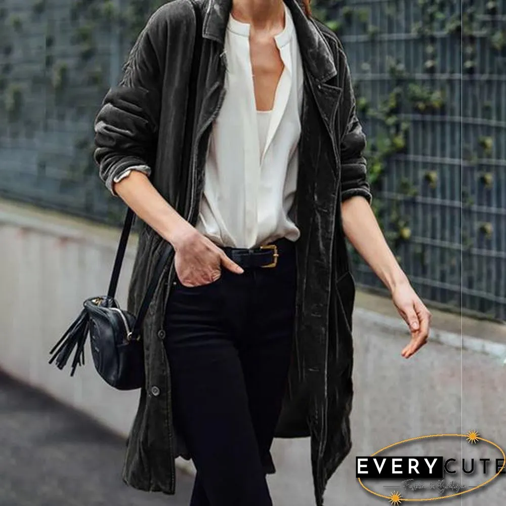 Fashion Solid Color Loose Coats